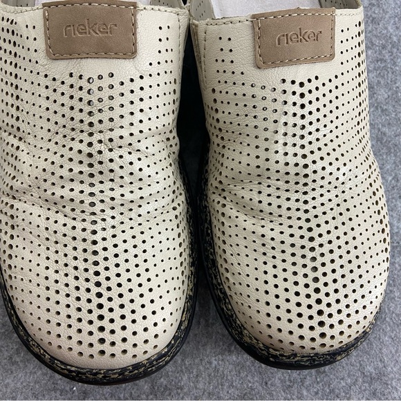 Rieker “Daisy” Cream Leather Slip On Clog Women’s Size 40 or US 8.5-9 - Picture 8 of 10